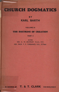Image of Church Dogmatics Vol 3 The Doctrine Of Creation
