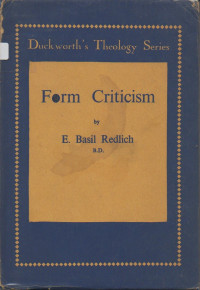 Image of Form Criticism its Value and Limitations