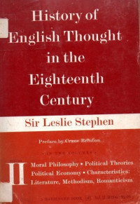 Image of History of English Thought in the Eighteenth Century: Volume II