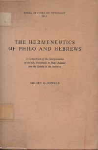 Image of The Hermeneutics of Philo and Hebrews